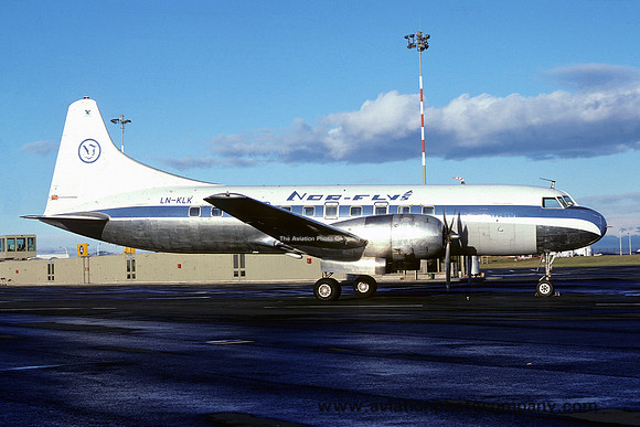 Nor Fly Convair 440 LN-KLK at Newcastle (1977)