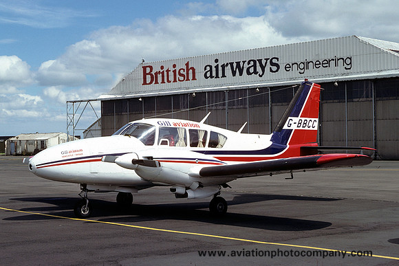 Gill Aviation Piper PA-23-250 Aztec G-BBCC at Newcastle (1977)