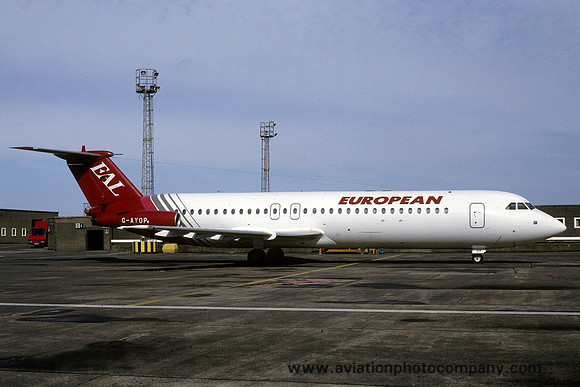 European BAC-111 G-AYOP at Prestwick (1995)