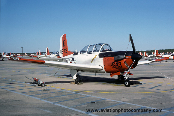 US Navy TAW-5 Beech T-34C Mentor 160643/E at NAS Whiting Field (1984)