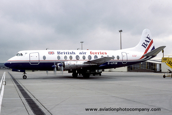 British Air Ferries Vickers Viscount G-APIM at Aberdeen (1984)