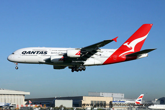 Qantas Airbus A380-800 VH-OQD at London Heathrow (2013)