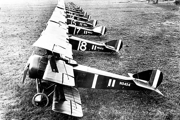 Royal Flying Corps Sopwith Triplane Lineup - N5454 lead aicraft