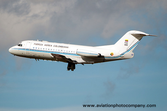 Colombian Air Force ESCVE 821 Fokker F-28-1000 FAC0002 at Bogota IAP (2013)