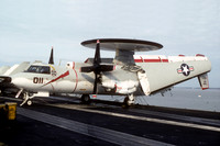 US Navy VAW-124 Grumman E-2C Hawkeye 161094/AJ-011 on board USS Nimitz (1980)