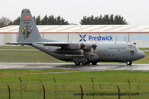 Turkish Air Force 222 Filo Lockheed C-130E Hercules 68-1609 at Prestwick (2024)