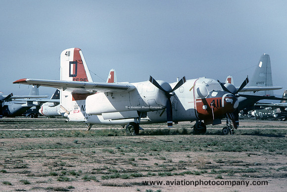 US Navy VT-28 Grumman TS-2A Tracker 136525/D-411 at MASDC Davis Monthan (1980)