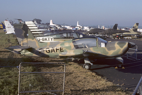 Morane Saulnier MS.885 Guerrier F-GAFE at the Farnborough Air Show (1984)