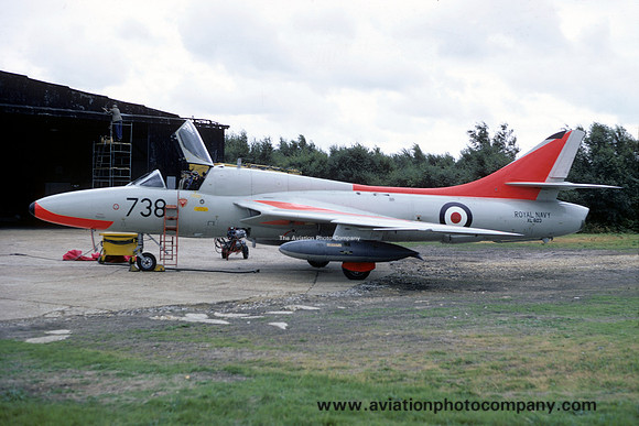 Royal Navy FRU Hawker Hunter T.8 XL603 at Hurn (1968)