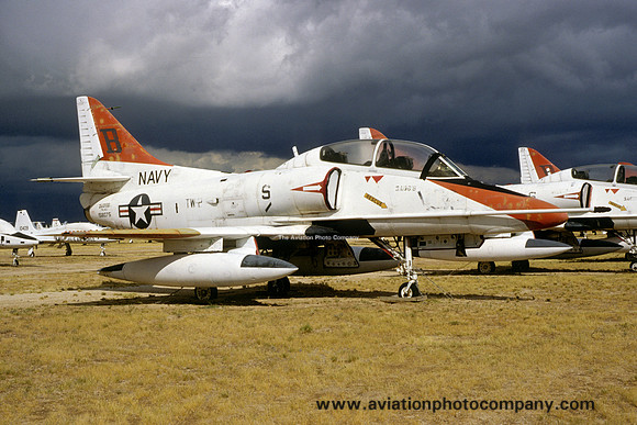 US Navy TW-2 Douglas TA-4J Skyhawk 158075 at AMARC Davis Monthan (2000)