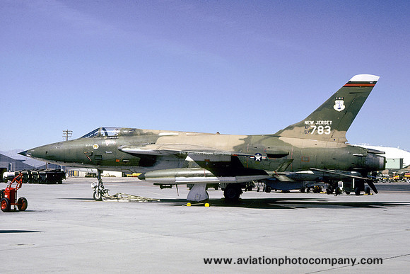 USAF New Jersey ANG 141 TFS Republic F-105B Thunderchief 57-5783 at Nellis AFB (1980)