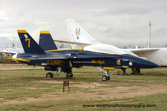 US Navy Blue Angels McDonnell Douglas F/A-18B Hornet 161711 stored at AMARC Davis Monthan (2011)