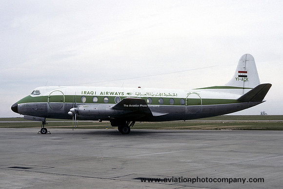 Iraqi Airways Vickers Viscount YI-ACK at East Midlands (1978)