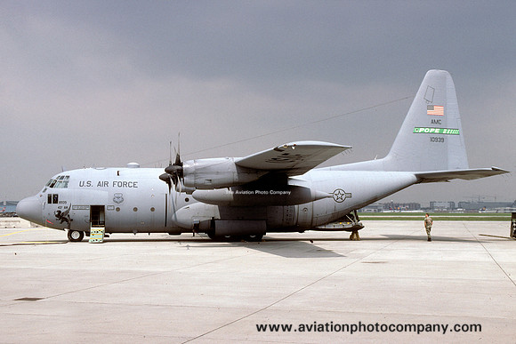 USAF 43 AW 41 AS Lockheed C-130E 68-10939 at Rhein Main (1998)