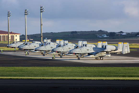 USAF 52nd Fighter Wing Fairchild A-10Cs on the ramp at Lajes (2013)