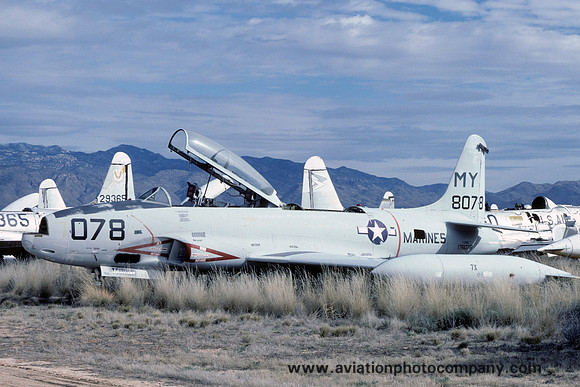 US Marines Lockheed T-33B Shooting Star 138078/MY at Davis Monthan (1985)