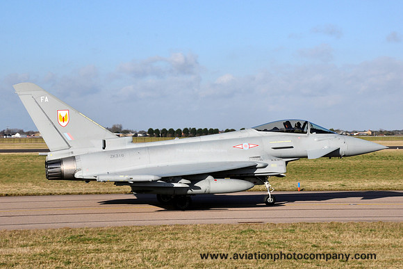 RAF 1 Squadron BAE Typhoon FGR.4 ZK316/FA at RAF Coningsby (2013)