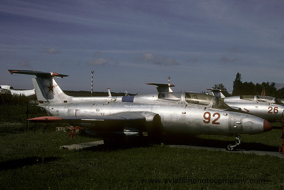 Soviet Air Force Aero L-29 92 red displayed at Skulte (2003)