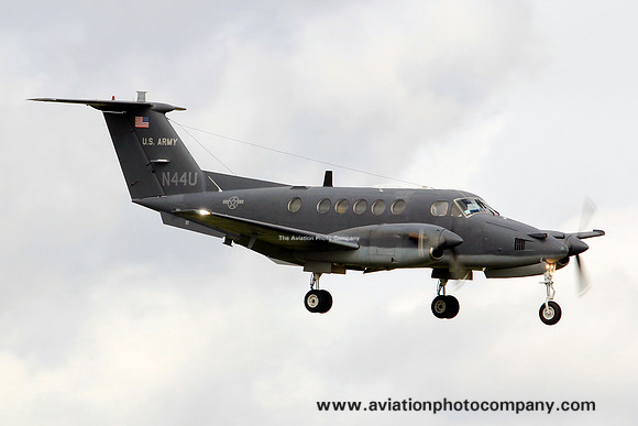 US Army/Dynamic Avlease Beech King Air 200 N44U at Prestwick (2013)
