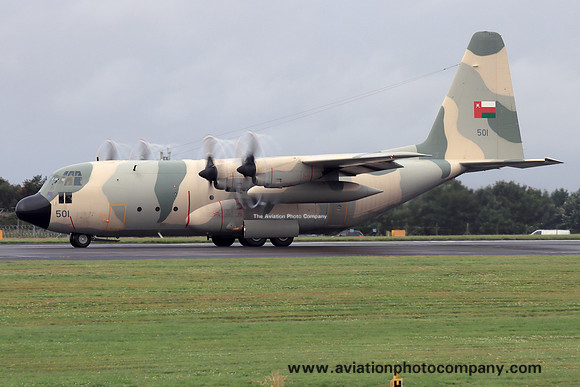 Omani Air Force Lockheed C-130H Hercules 501 at Prestwick (2024)