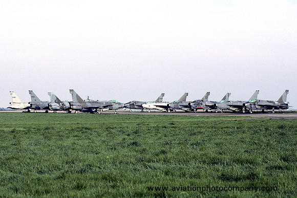 RAF English Electric Lightnings stored at RAF Binbrook (1988)