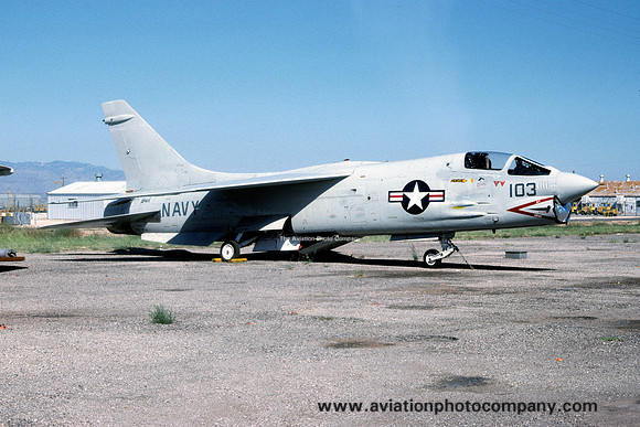 US Navy Chance F-8J Crusader 150904 at MASDC Davis Monthan (1980)