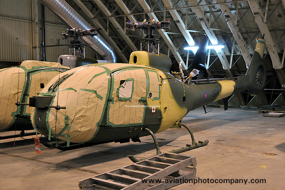 Army Air Corps Westland Scout AH.1 XX460 stored at RAF Shawbury (2011)