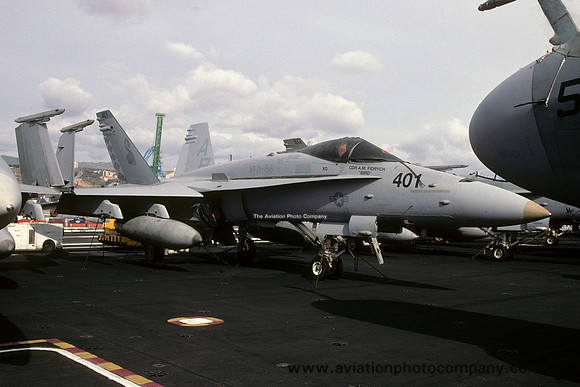 US Navy VFA-86 McDonnell Douglas F/A-18C Hornet 163508/AB-401 on board USS Theodore Roosevelt (2002)