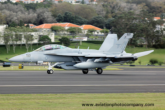 US Navy VAQ-135 Boeing EA-18G Growler 166941/NL-521 at Lajes (2012)