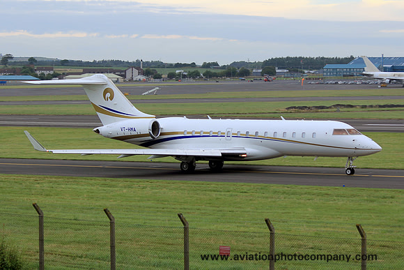 Bombardier BD-700 VT-HMA at Prestwick (2013)