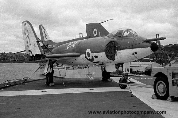 Royal Navy 736 Squadron Supermarine Scimitar F.1 XD215/614 on board HMS Hermes (1966)