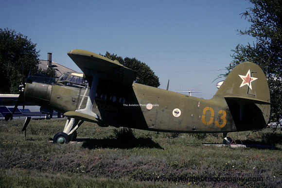 Russian Air Force Antonov An-2 03 yellow displayed at Engels (2003)