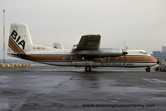 British Island Airways Handley Page Herald G-BEYK at Gatwick (1980)