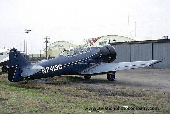 North American SNJ-4 Texan N7413C at Fresno (1971)