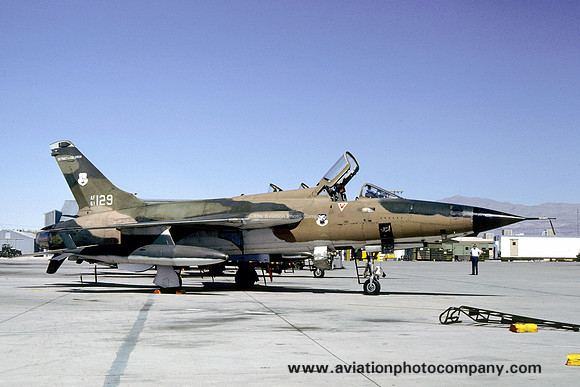 USAF DC ANG 121 TFS Republic F-105D Thunderchief 61-0129 at Nellis AFB (1980)