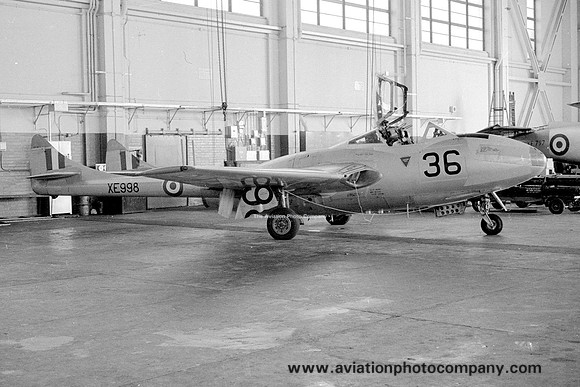 RAF 8 FTS De Havilland Vampire T.11 XE998/36 (1960)