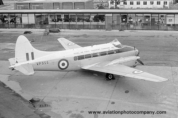 RAF Transport Command De Havilland Devon C.1 VP955 at London Gatwick (1965)