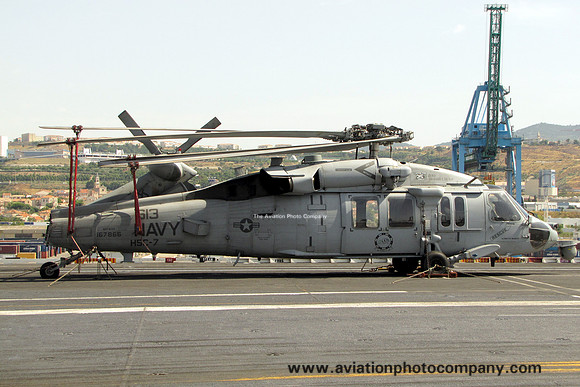 US Navy HSC-7 Sikorsky MH-60S 167866/AC-613 onboard USS Harry Truman in Marseille Harbour (2013)