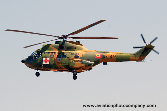 Romanian Air Force IAR.330M 49 at the Kecskemet Airshow (2013)