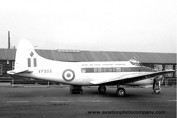 RAF De Havilland Devon C.1 VP955 at Newcastle Woolsington (1960)