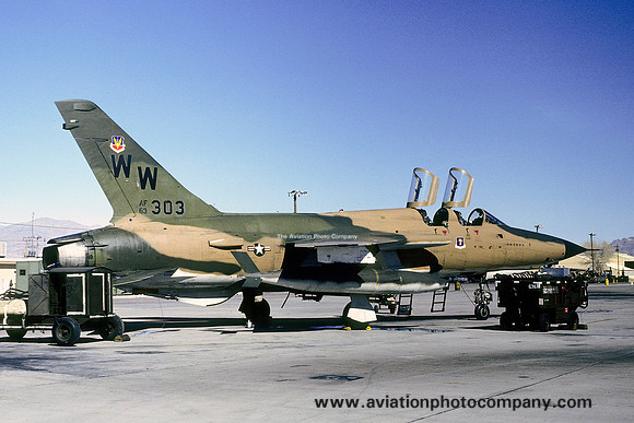 USAF 35 TFW 562 TFS Republic F-105G Thunderchief 63-8303/WW at Nellis AFB (1980)
