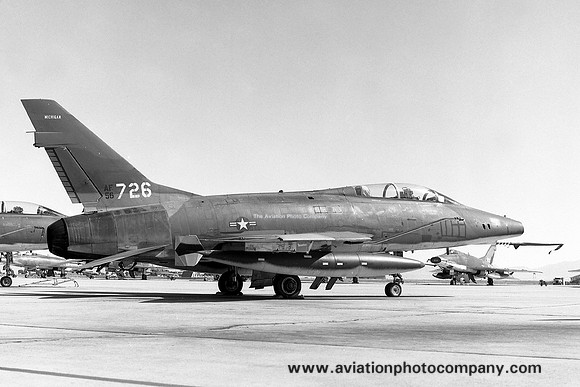 USAF Michigan ANG 107 TFS North American F-100F Super Sabre 56-3726 (1973)
