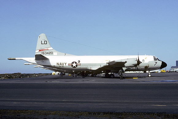 US Navy VP-10 Lockheed P-3B Orion 153420/LD7 at Keflavik (1980)