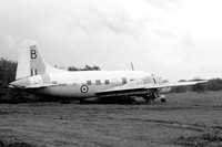 RAF Vickers Varsity T.1 WF422/B at the Catterick Fire School (1976)