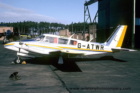 Lubair Piper PA-30-160 Twin Comanche B G-ATWR at RAF Lossiemouth (1978)