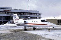 Learjet 24D OO-LFA at Newcastle (1979)