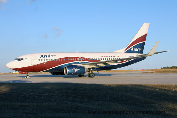 Arik Air Boeing 737-700 5N-MJF at Malta Luqa IAP (2016)