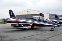 Italian Air Force Frecce Tricolori Aermacchi MB-339A MM54477/4 at IAT Fairford (1987)