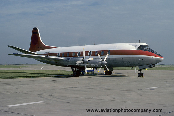 Zaire Aero Service Vickers 757 Viscount 9Q-CKB at East Midlands (1978)
