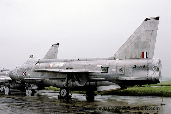 Ex Saudi Air Force English Electric Lightning F.53 ZF579 stored at Warton (1987)